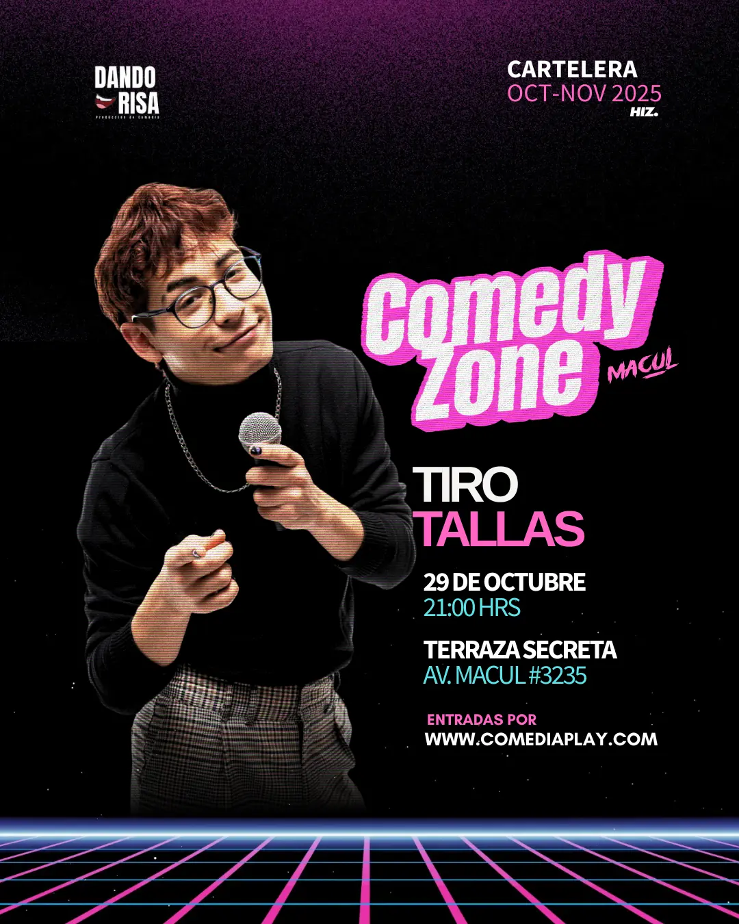 Tiro tallas en Terraza Secreta, Miércoles 29 de Octubre